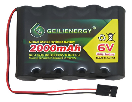 Geilienergy 1pcs 6.0v 2000mah Plana Receptor Rx Nimh Batería