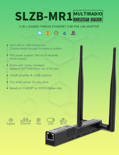 Coordinador Poe Zigbee2mqtt Smlight Slzb-mr1 Multiradio