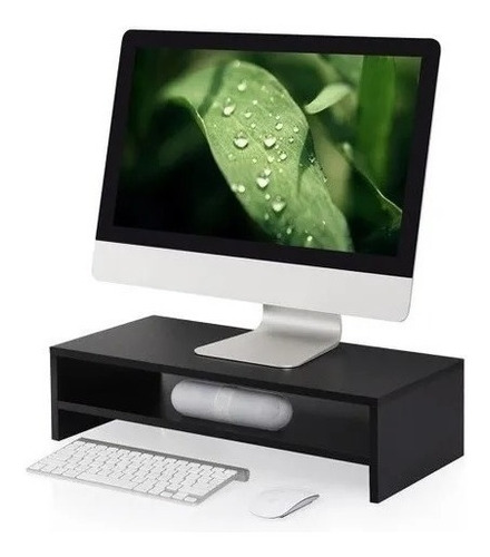 Suporte De Monitor Mesa Com Prateleira Notebook Mdf - 50 Cm