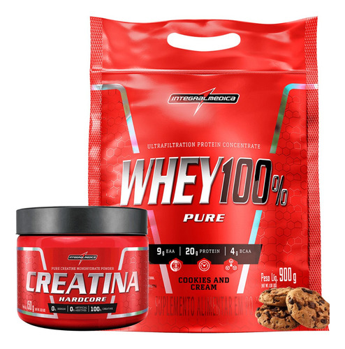 Suplemento Whey Protein 900g Creatina 150g Integralmedica