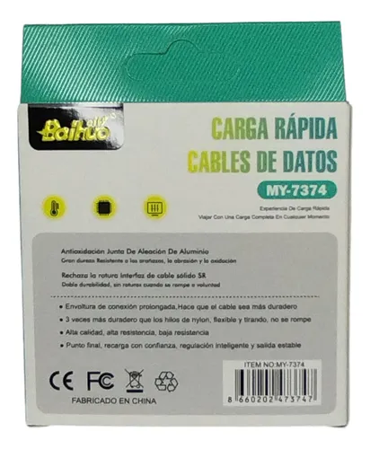 Cable Usb - C Carga Rápida 2 Mt Y Transferencia De Datos