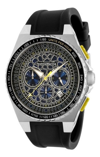 Reloj pulsera Technomarine TM-318064 de cuerpo color acero, para hombre, con correa de silicona color acero