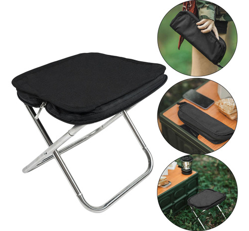 Taburete Plegable Para Acampar Taburete Portátil Azul