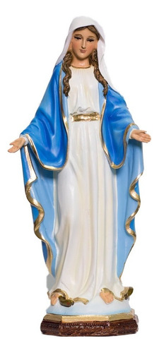 Virgen Milagrosa 40 Cm Escultura Color Azul