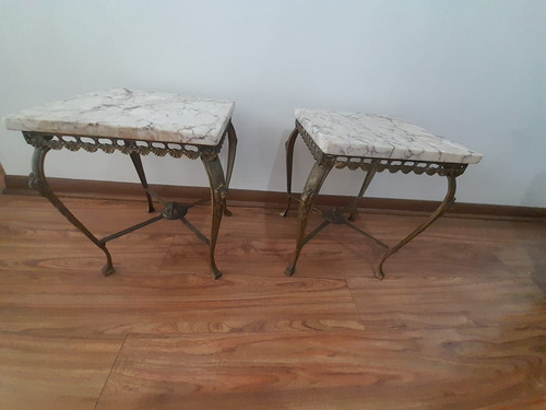 Mesa De Bronce Con Mármol Antigua (Usado)