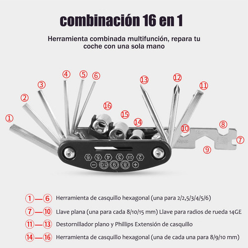 Kit De Reparación De Bicicletas Multiusos.