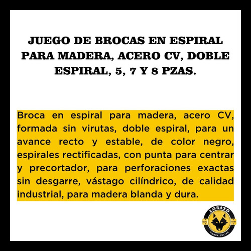 Imagen 5 de 10 de Juego De Mechas Para Madera Para Madera Dura Einhell Kwb 7 U