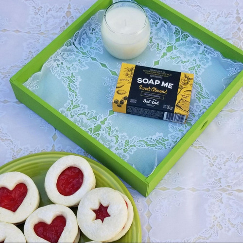 Bandeja Spa Vela Y Jabón Sin Gluten Apto Celiaco Sin Tacc