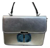 Comprar Cartera Divina Chic Dos Piezas Cuero Pu Color Plateado