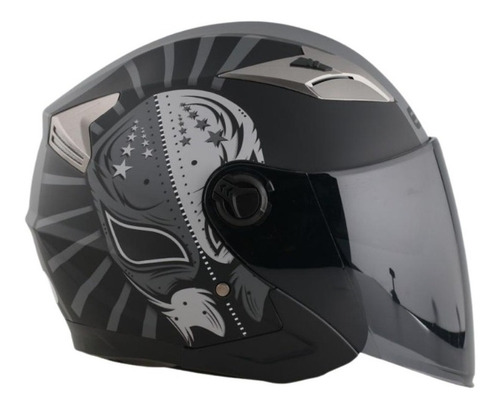 Casco Moto Semi Integral Edge Jaguar Warrior Certificado Dot Diseño Warrior Color Negro Tamaño Del Casco Talla L