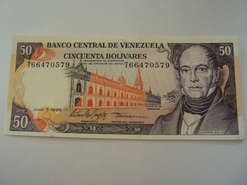 Billete De 50 Bolivares Año 1995. Fuera De Circulacion