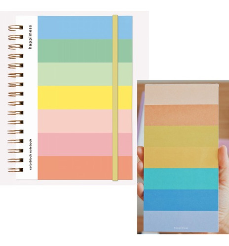 Pack Cuaderno A5 Colorblok + B.  Notas Imantada Monoblock