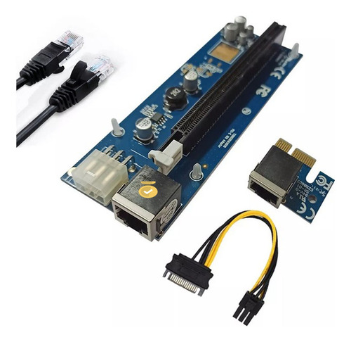 Tarjeta Pci-e X1 A X16 Compatible Con X1 X4 X8 + Cable Rj45