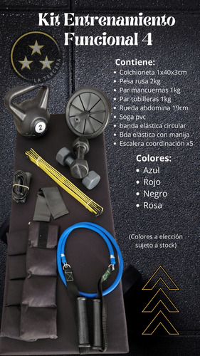 Kit Entrenamiento Funcional N1, Fitness. Casa Negro
