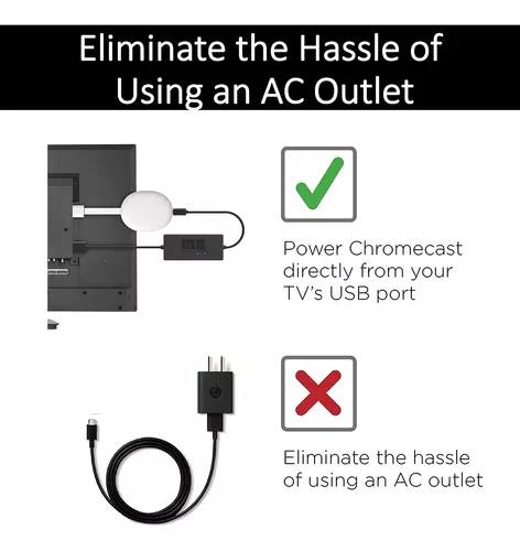  Mission - Cable de alimentación USB para Chromecast