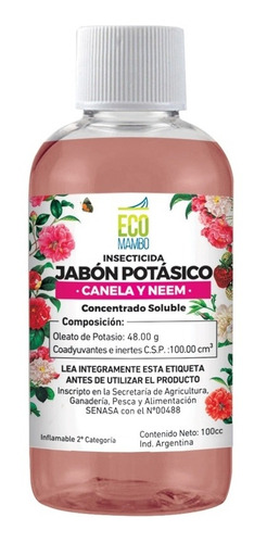 Imagen 2 de 4 de Jabon Potasico + Neem Y Canela 100 Cc Eco Mambo - Hojarasca