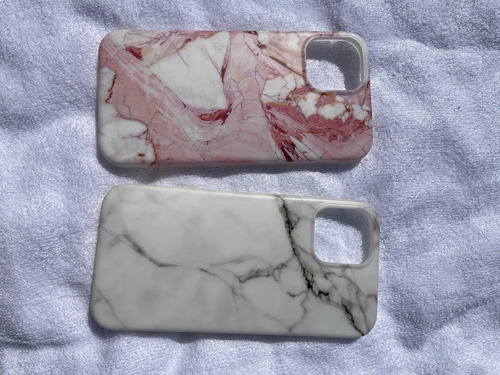 Funda Mármol Color Blanco Y Rosa Para iPhone