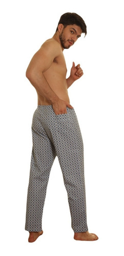 Imagen 3 de 7 de Pijama Hombre Pantalon Largo Tela Estampada Puro Algodon
