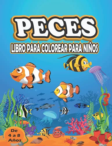 Libro Para Colorear De Peces Para Niños De 4 A 8 Años: Dibuj