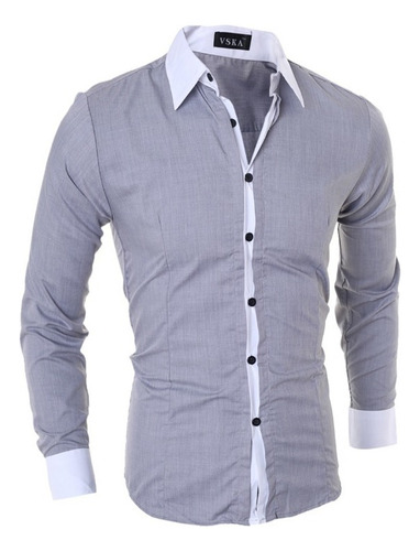 Camisa Casual Formal Slim Fit Strech Fitness