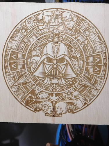 Calendario Star Wars Tipo Azteca Grabado Láser En Madera