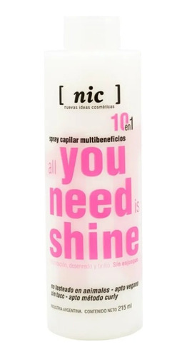 Nic Spray Sin Enjuague 10 En 1 All You Need Is Shine 215ml