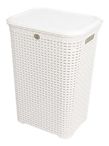 Pack 2 Cesto Canasta Organizador Ropa Sucia Tapa Utilísimo Color Blanco
