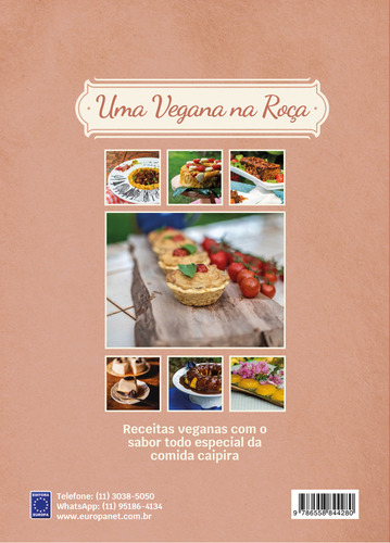 Uma Vegana na Roça - 20 Receitas Caipiras, de Fávero, Rose. Editorial Editora Europa, capa mole em português, 2022