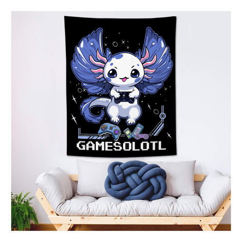 Jerkboo Axolotl Gaming Tapestry Para Dormitorio Vediio Game