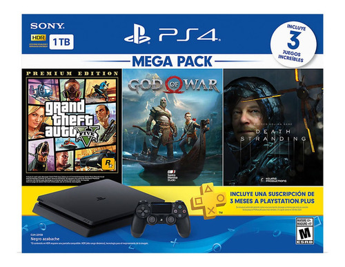 Sony Playstation 4 Slim 1tb Mega13 3 Juegos Ps Plus Joystick