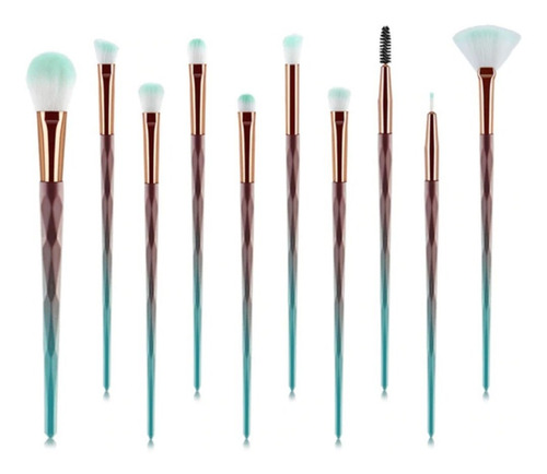 Juego 20 Piezas Brochas Pinceles De Maquillaje De Diamantes