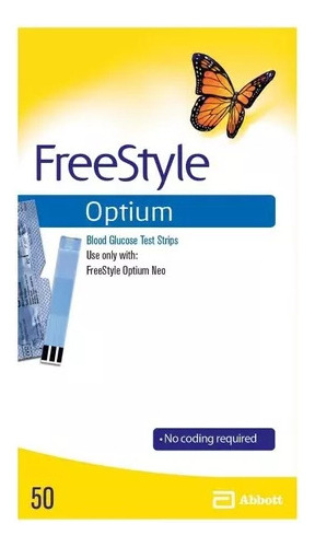  Tiras Glucometro Freestyle Optium 50 Unidades