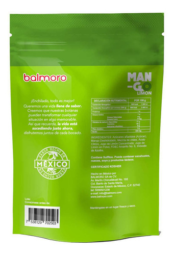 Mango Balmoro Enchilado Limón 250g