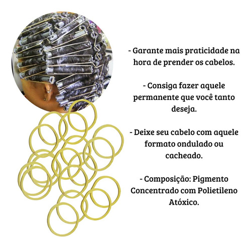 Kit Elástico P/ Bigodim Fazer Cachos E Ondular Cabelo 100und