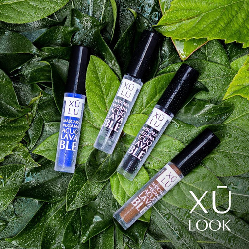 Imagen 3 de 3 de Máscara Para Pestañas Acuolavable Xúlu Cosméticos Negro Gel Color Azul