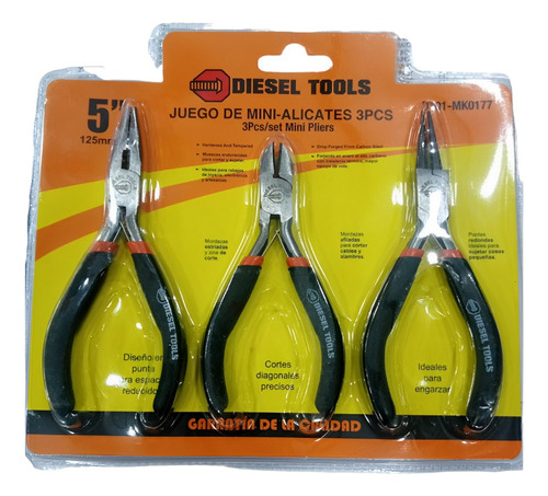 Juego De Mini Alicates De 5pLG  Dieseltools 3pcs