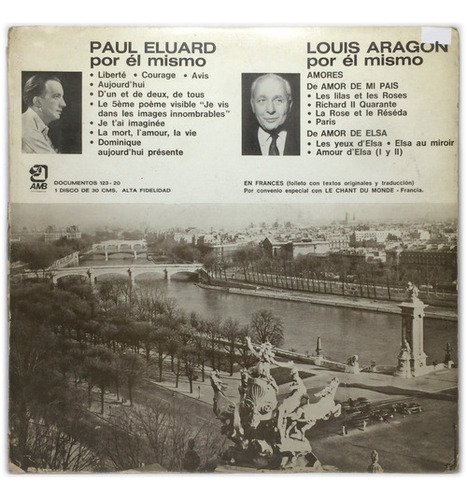 Vinilo Paul Eluard - Louis Aragon Por El Mismo Lp 