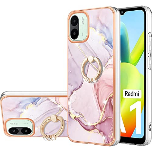 Funda Xiaomi Redmi A1 Patrón Mármol Soporte Anillo Oro Rosa