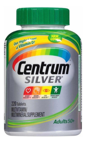 Centrum Silver 50+ Multivitaminas 220 Tabletes Sem Sabor