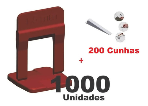 1000 Espaçador Nivelador Slim Cortag + 200 Cunhas 