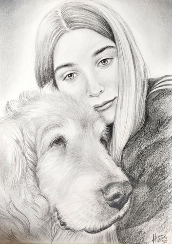 Dibujo Retrato Ilustración De Mascotas Perros/gatos/animales