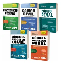 Comprar Combo Legislação Seca 2024 - Constituição Federal + Código Civil + Processo Civil + Penal + Processo Penal.