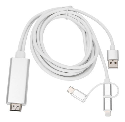 3 En 1 Micro Usb Tipo C A Hdmi Cable Adaptador De Espejo Hdm