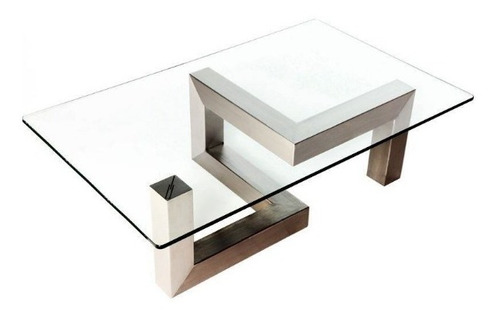 Mesa De Living En Caño Y Vidrio