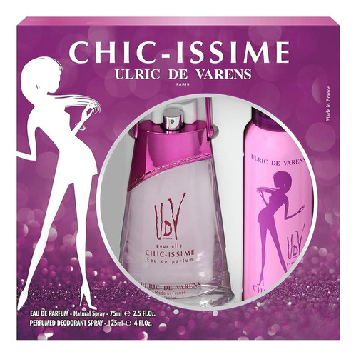 Set Ulric De Varens  Chic Issime Edp 75 Ml + Deo 125 Ml