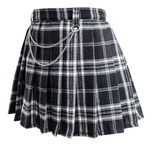 Imagen 4 de 5 de Falda Escocesa Tableada Con Cadenas Punk Grunge Kawaii Goth