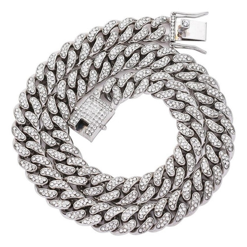 L Collar De Cadena Diamantes De Imitación Para Hombre 40cm