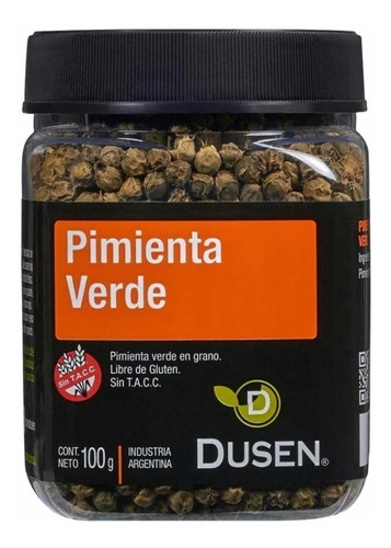 Pimienta Verde En Grano Dusen Sin Tacc Y Kosher X 100 Grs.