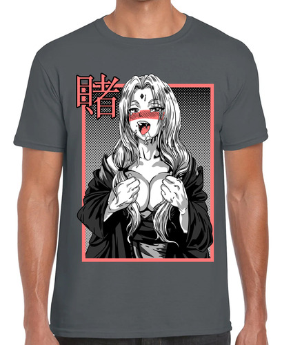 Playera Naruto Senju Tsunade Ecchi Hentai Gray #0002386