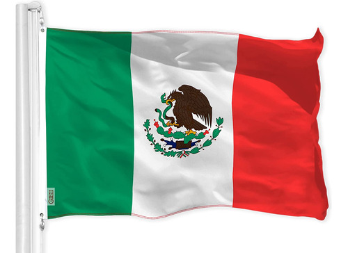 Bandera De México G128, Poliéster, Para Colgar, 90x150 Cm